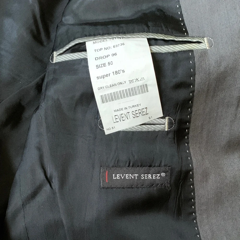 Levent Serez Men's Gray Suit Sz 40 - Picture 6 of 10
